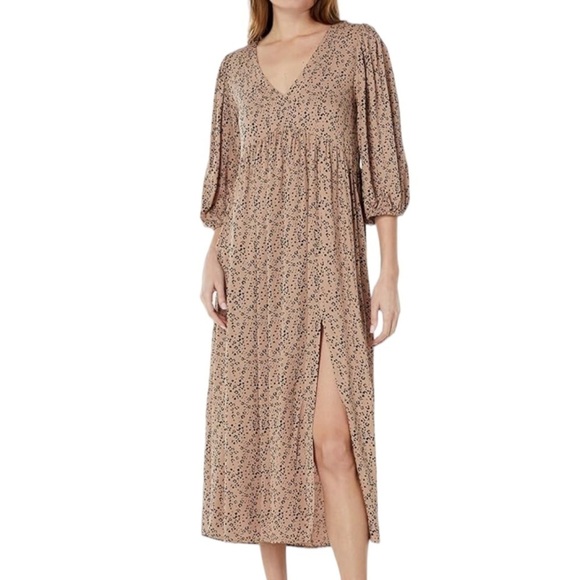 Saltwater LUXE Turner Leopard Print 3/4 Sleeve Maxi Dress - Picture 1 of 14